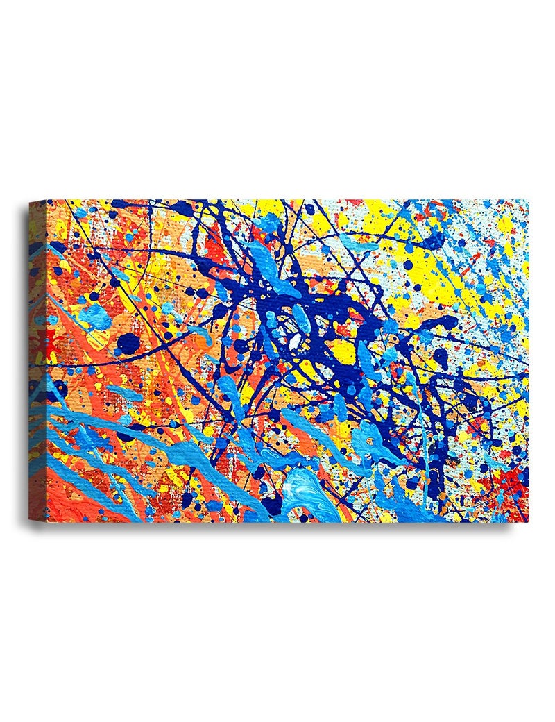 IPIC - Abstract Jackson Pollock Style Artwork. Giclee Print on Canvas Wall Art for Home Decor. 36x24 - Image 1